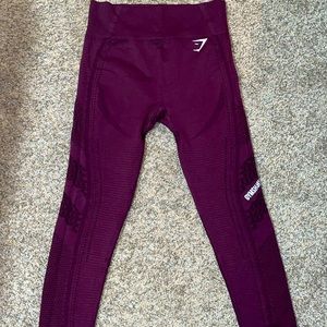 Gymshark Flawless Knit Tights — Ruby (M)